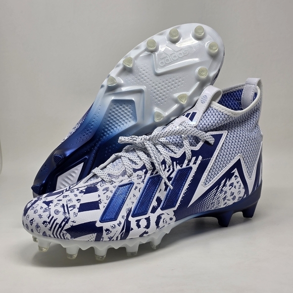 adidas Freak‎ 23 7v7 SMU Football Cleats White Blue GW4167 Men\'s Size 12 New